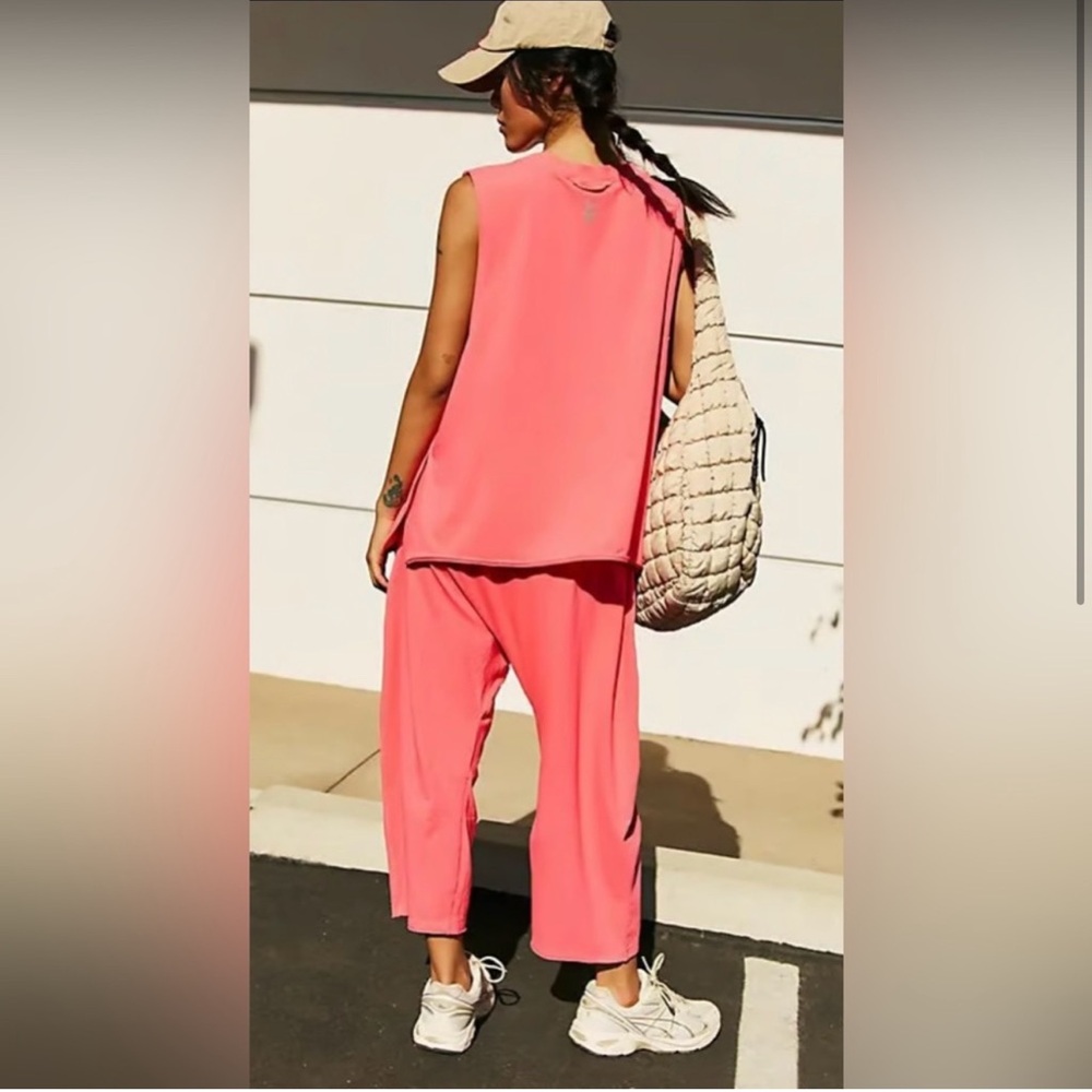 Sleeveless Coral Pink Relaxed Top & Pants Set - Women NWT Xsmall💓 - Picture 2 of 4